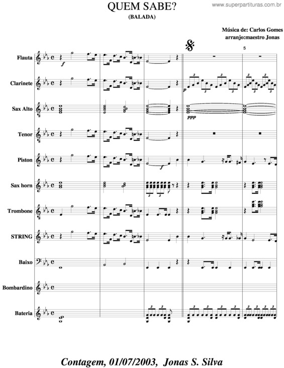 Partitura da música Quem Sabe v.3