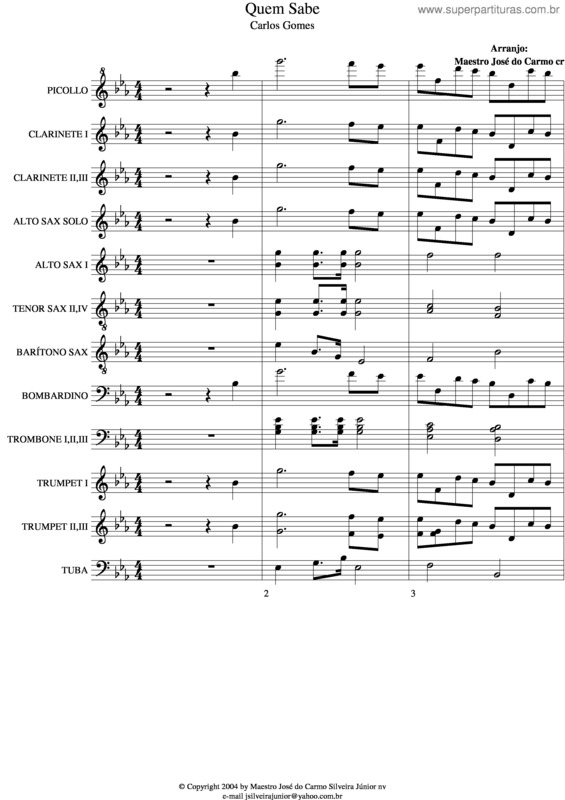 Partitura da música Quem Sabe