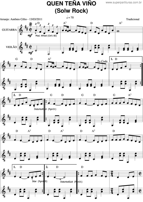 Partitura da música Quen Teña Viño