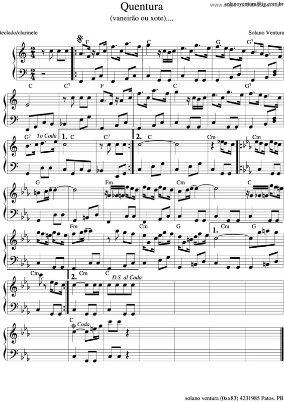 Partitura da música Quentura v.2