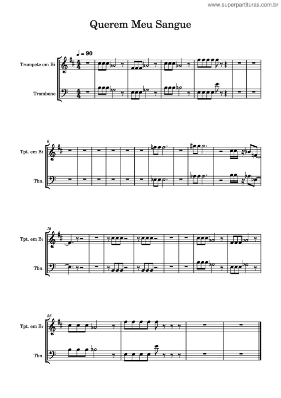 Partitura da música Querem Meu Sangue