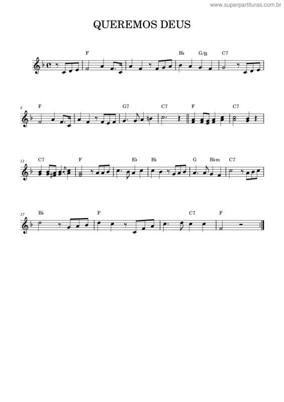 Partitura da música Queremos Deus v.4