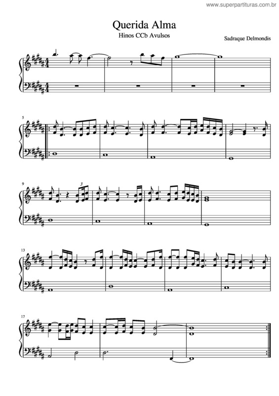 Partitura da música Querida Alma 3