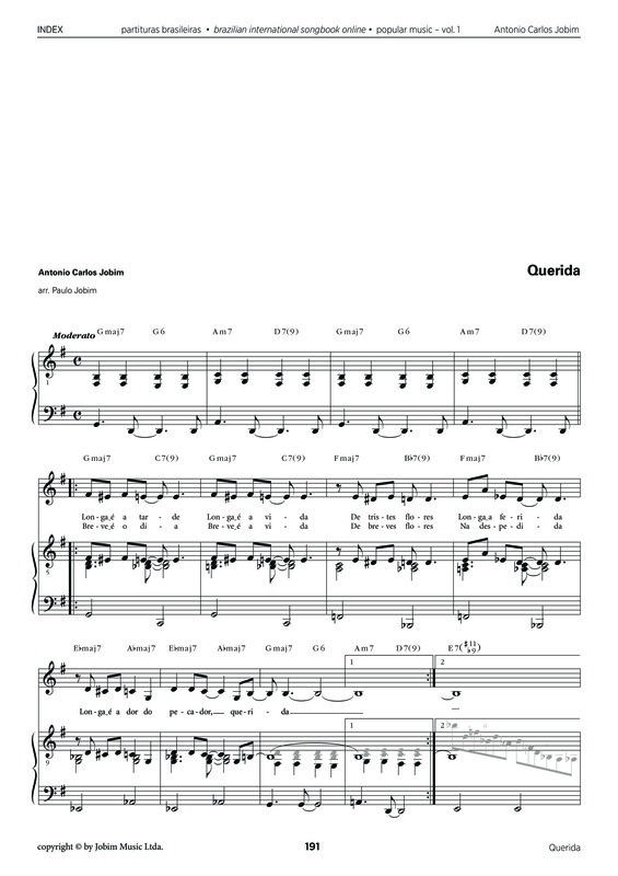 Partitura da música Querida v.2