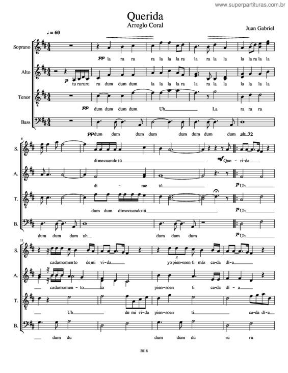 Partitura da música Querida v.7
