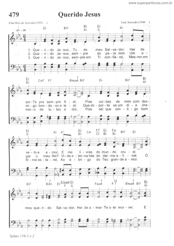 Partitura da música Querido Jesus