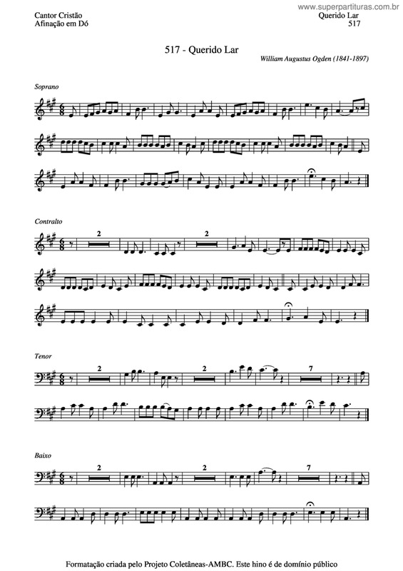 Partitura da música Querido Lar v.3