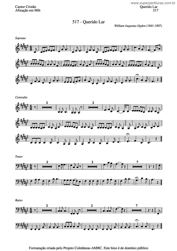 Partitura da música Querido Lar v.5