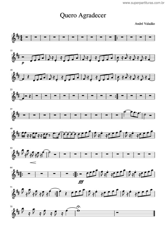 Partitura da música Quero Agradecer v.2