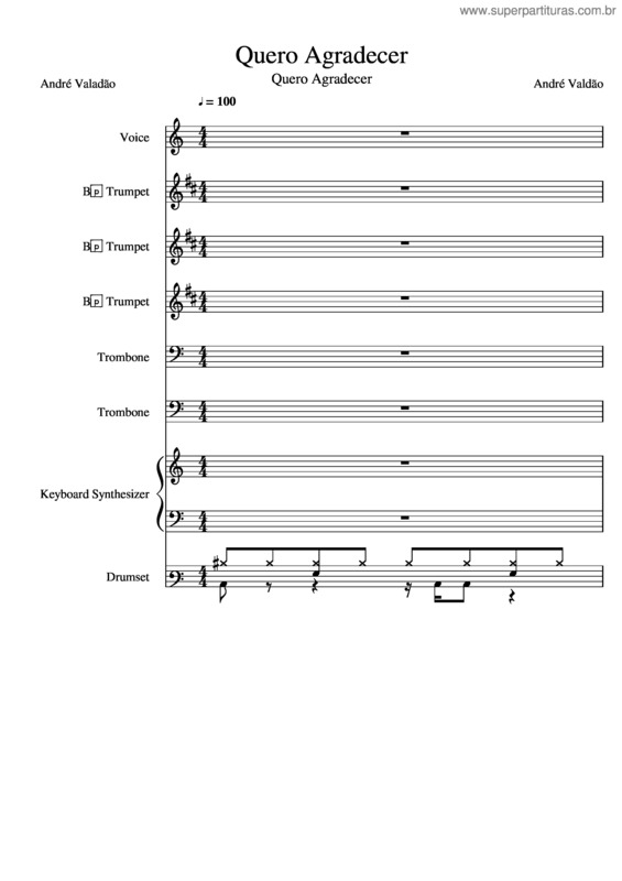 Partitura da música Quero Agradecer