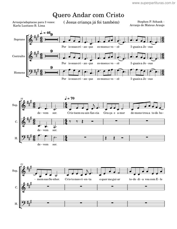 Partitura da música Quero Andar Com Cristo Medley