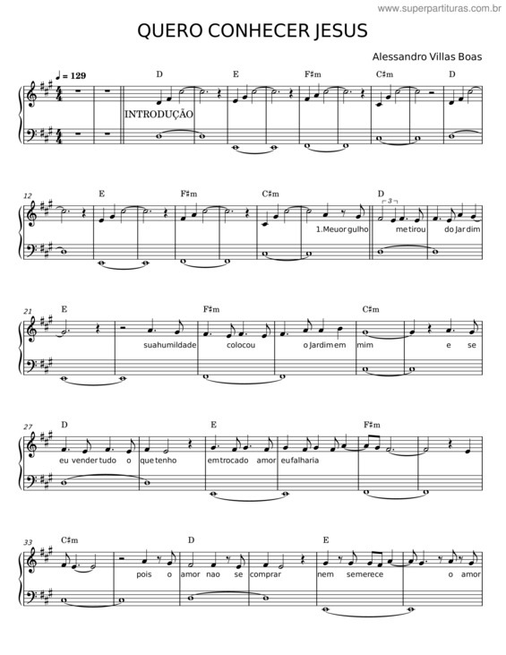 Partitura da música Quero Conhecer Jesus v.11