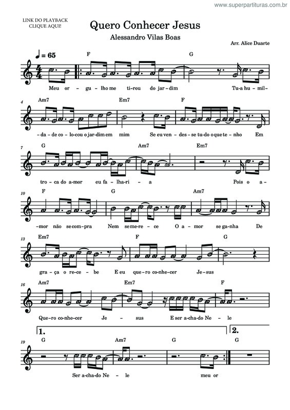 Partitura da música Quero Conhecer Jesus v.12
