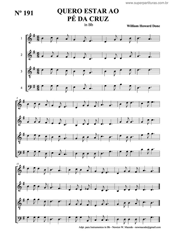 Partitura da música Quero Estar Ao Pé Da Cruz v.4