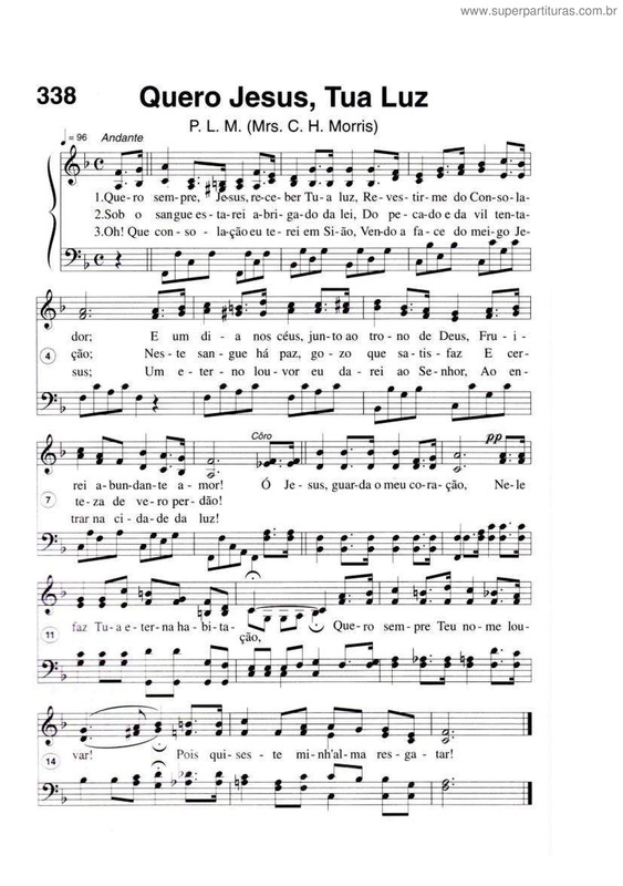 Partitura da música Quero Jesus, Tua Luz