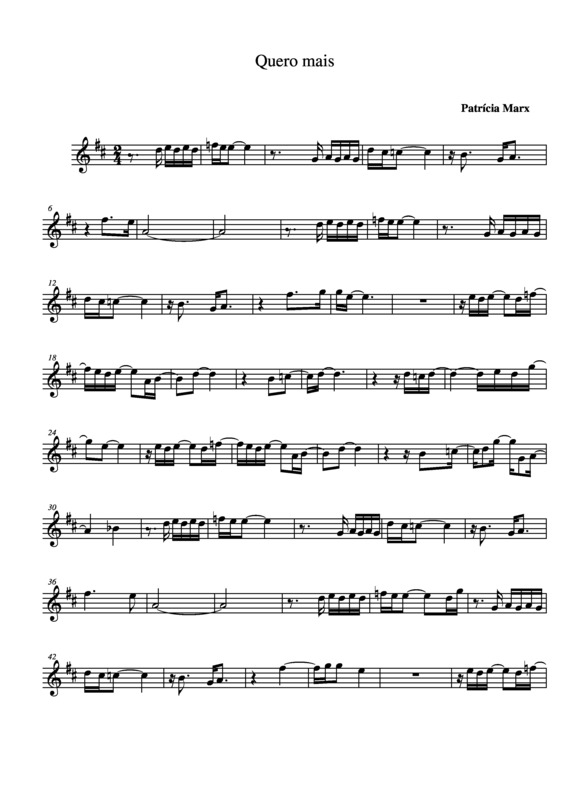 Partitura da música Quero Mais v.2