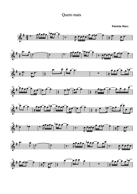 Partitura da música Quero Mais v.3