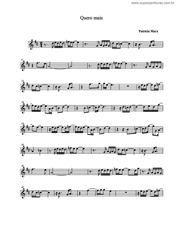 Partitura da música Quero Mais