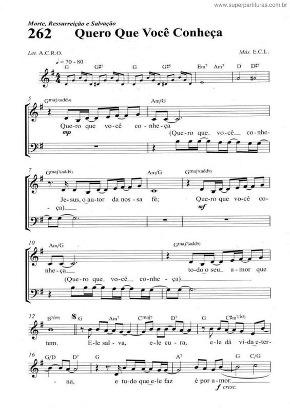 Partitura da música Quero Que Você Conheça