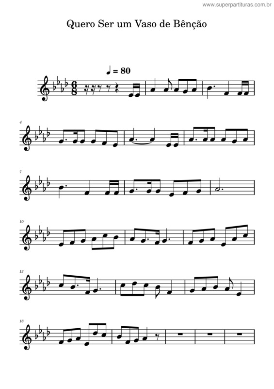 Partitura da música Quero Ser Um Vaso De Benção v.3