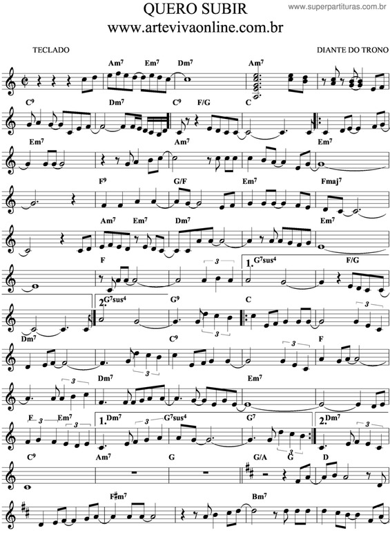 Partitura da música Quero Subir v.3