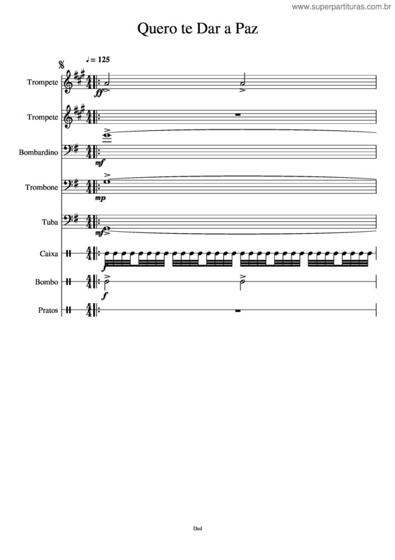 Partitura da música Quero Te Dar A Paz v.2