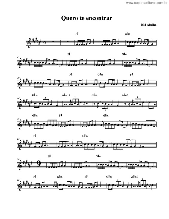 Partitura da música Quero Te Encontrar v.2
