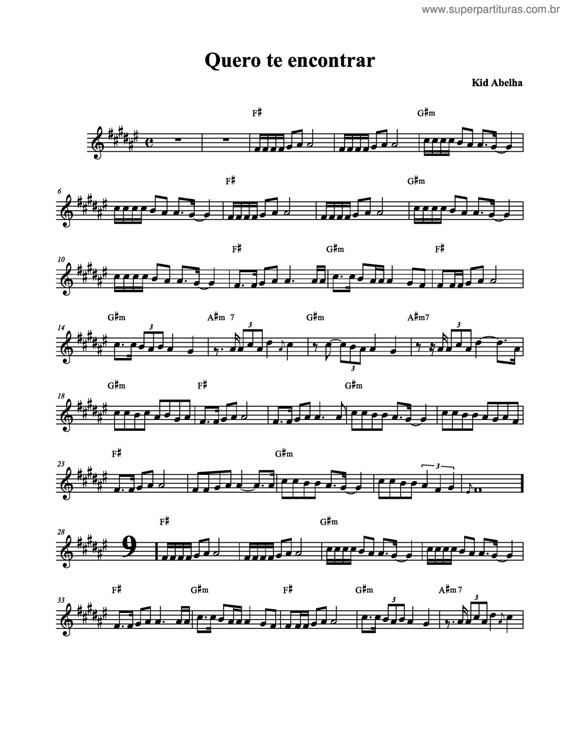 Partitura da música Quero Te Encontrar v.2