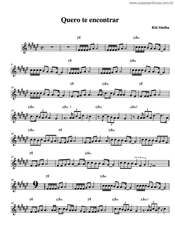 Partitura da música Quero Te Encontrar v.4