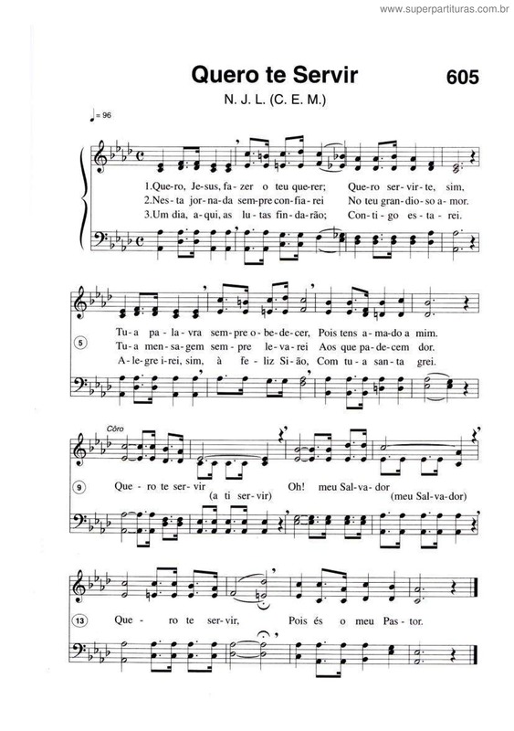Partitura da música Quero Te Servir