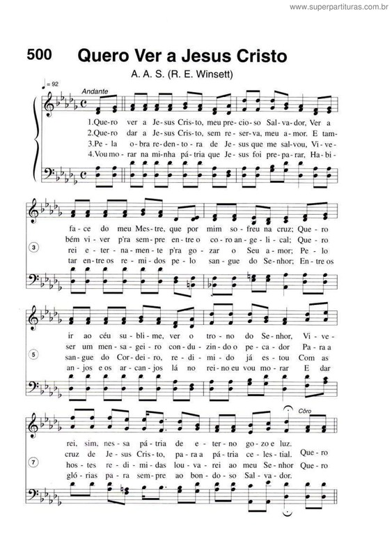 Partitura da música Quero Ver A Jesus Cristo