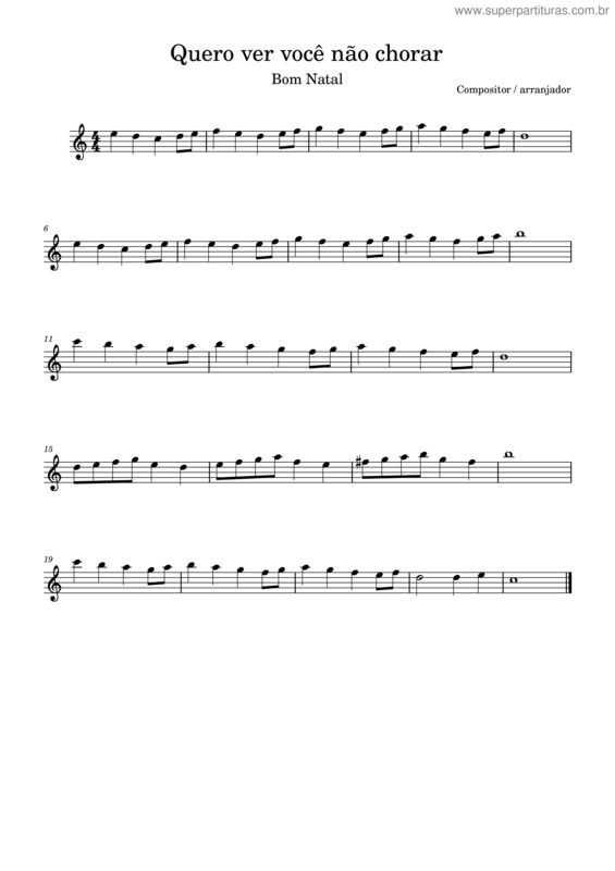 Partitura da música Quero Ver Você Não Chorar v.4