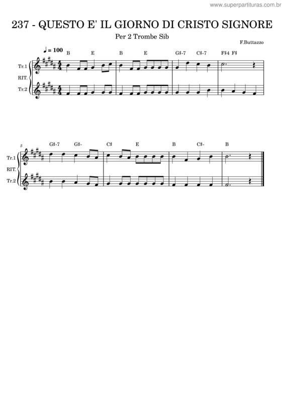 Partitura da música Questo È Il Giorno Di Cristo Signore – Francesco Buttazzo 237 – Questo E` Il Giorno Di Cristo Signore