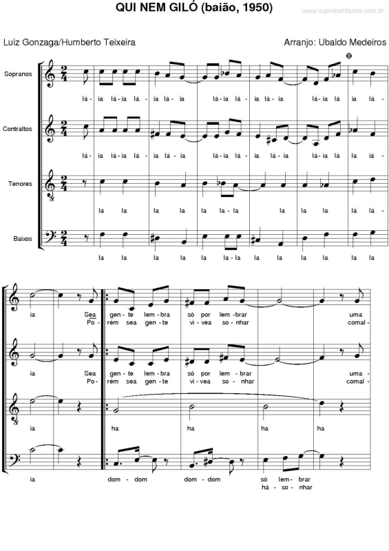 Partitura da música Qui Nem Dgiló