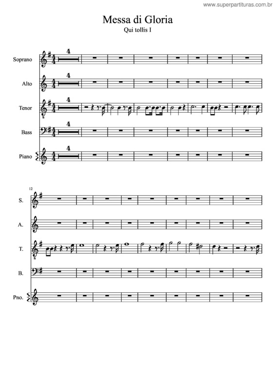 Partitura da música Qui Tollis I–Messa Di Gloria