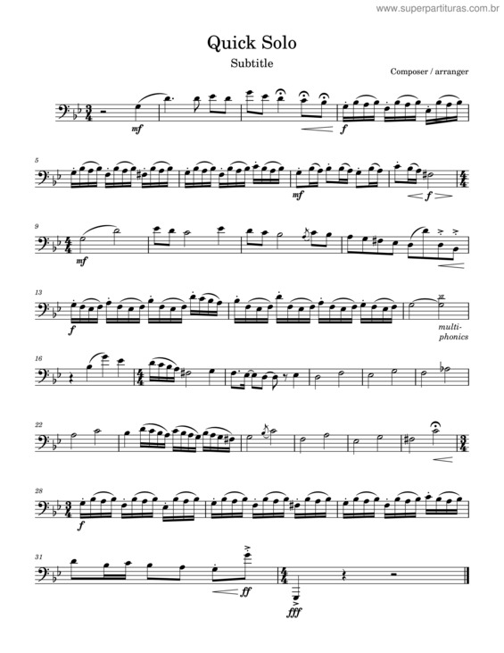 Partitura da música Quick Solo