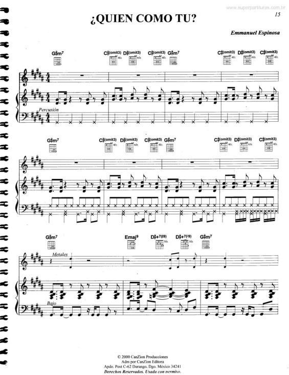 Partitura da música Quien Como Tu?