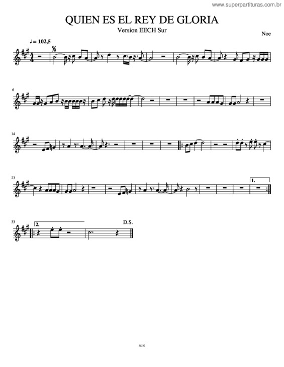 Partitura da música Quien Es El Rey De Gloria