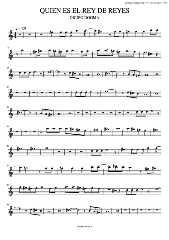 Partitura da música Quien Es El Rey De Reyes Para Sax