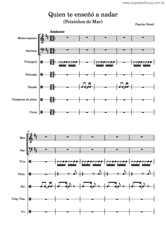 Partitura da música Quien Te Enseñó A Nadar – Canciones Populares
