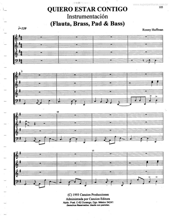 Partitura da música Quiero Estar Contigo