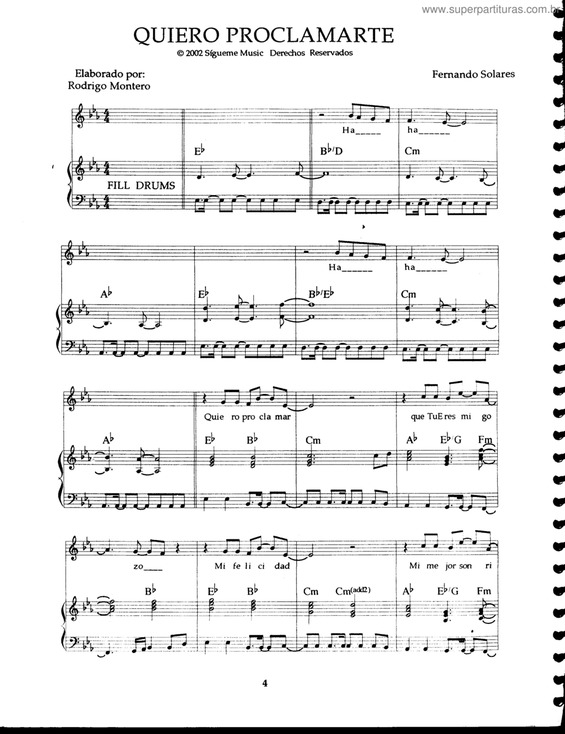 Partitura da música Quiero Proclamarte v.2