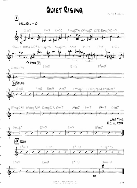 Partitura da música Quiet Rising