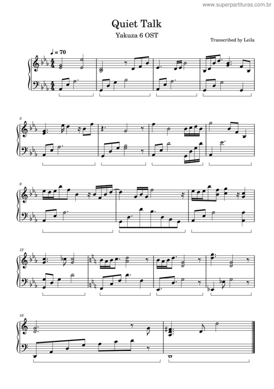 Partitura da música Quiet Talk