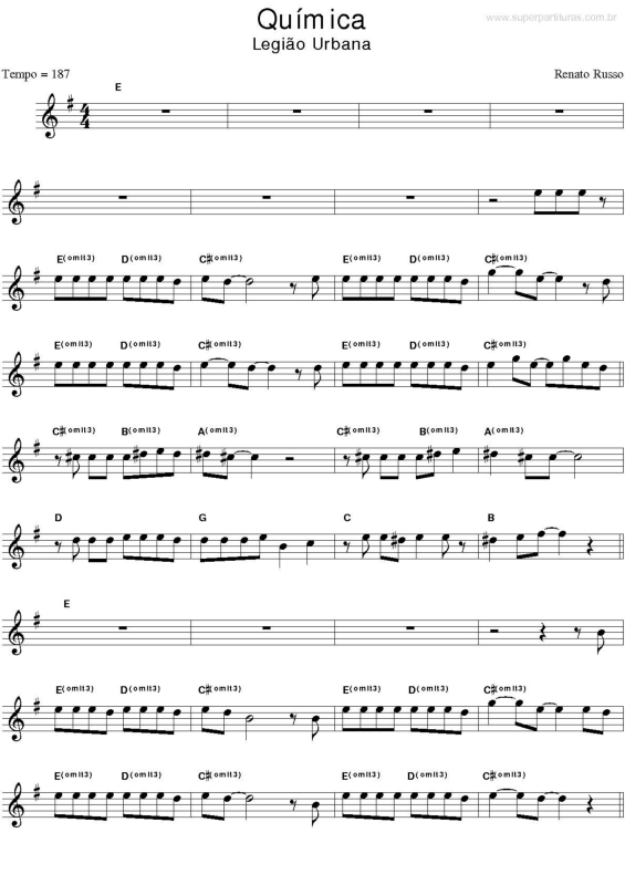 Partitura da música Química