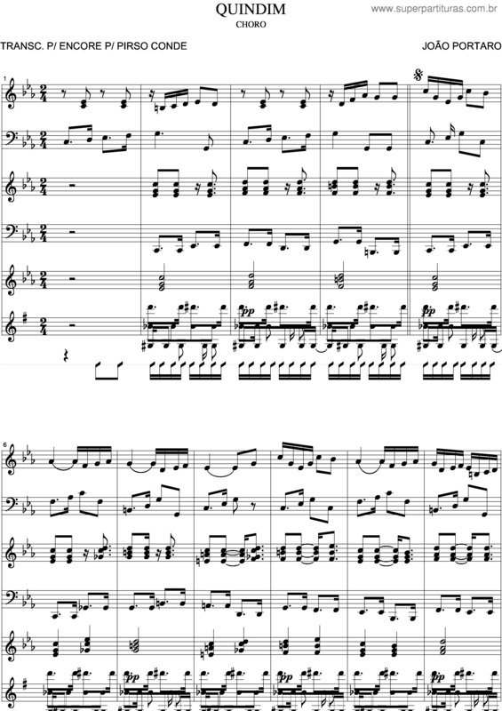 Partitura da música Quindim v.2