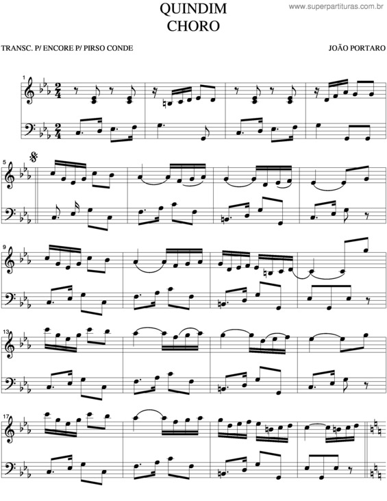 Partitura da música Quindim v.3