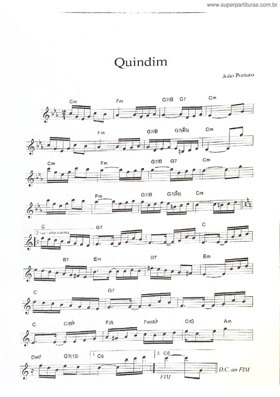 Partitura da música Quindim v.4