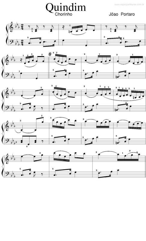 Partitura da música Quindim