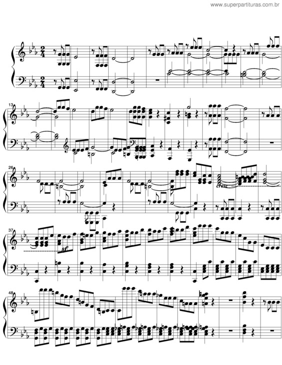Partitura da música Quinta Sinfonia